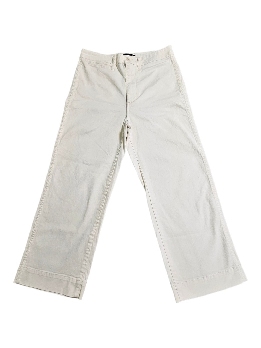 Quince Wide Leg Crop Jeans Women's 27 Ivory Cream High Rise Stretch Denim